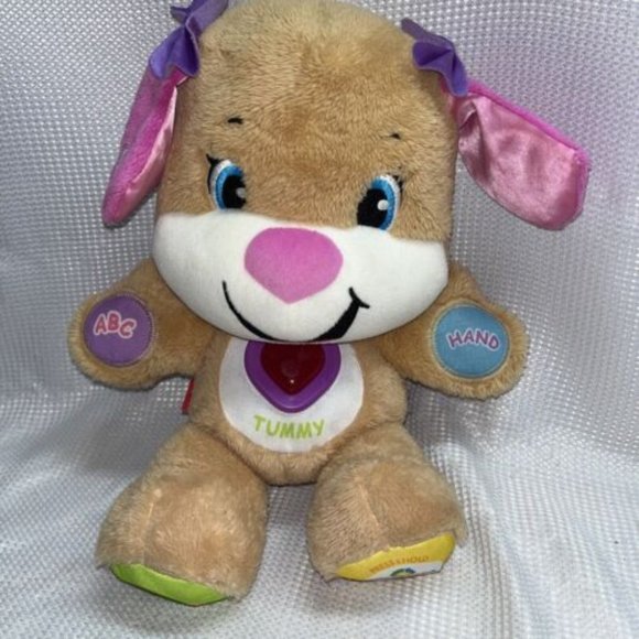 Fisher Price ABC s Plush Talking Girl Dog Laugh and Learn - Picture 1 of 3
